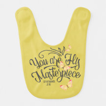 Ephesiansからのかわいいベビー用ビブの聖書の引用文