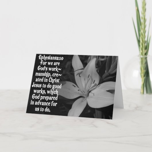 EPHESIANSの2:10の聖書の聖なる書物、経典の引用文 カード (正面)