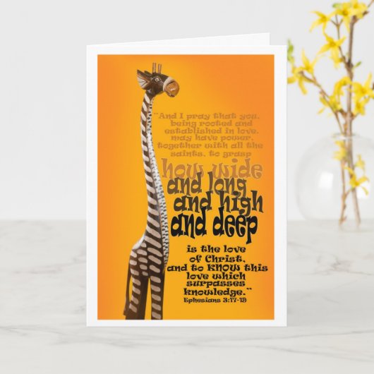 Ephesiansの3:17 - 19 カード (黄色い花)