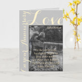 Ephesiansの5:28および1John 4:19記念日カード カード (黄色い花)