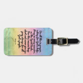 Ephesiansの6:18の虹の聖書の詩の祈りの言葉 ラゲッジタグ (正面横)