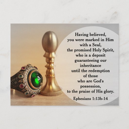 Ephesians 1:13b-14 Marked with a Seal Postcard ポストカード (正面)
