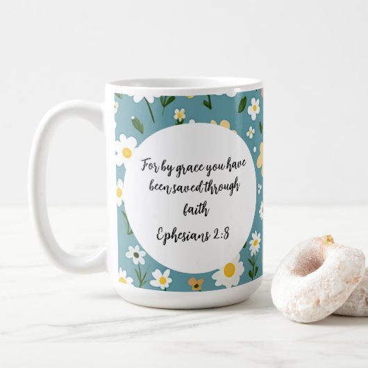 Ephesians 2:8 Christian Coffee Mug コーヒーマグカップ (ドーナツ)