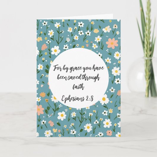 Ephesians 2:8 Christian Greeting Card カード (正面)