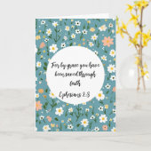 Ephesians 2:8 Christian Greeting Card カード (黄色い花)