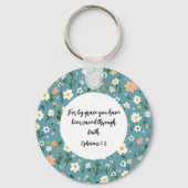 Ephesians 2:8 Christian keychain キーホルダー (裏面)