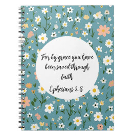 Ephesians 2:8 Christian Spiral Photo Notebook ノートブック