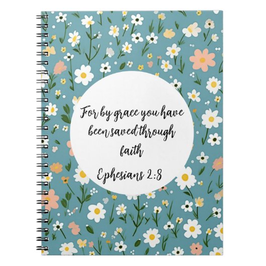 Ephesians 2:8 Christian Spiral Photo Notebook ノートブック (正面)