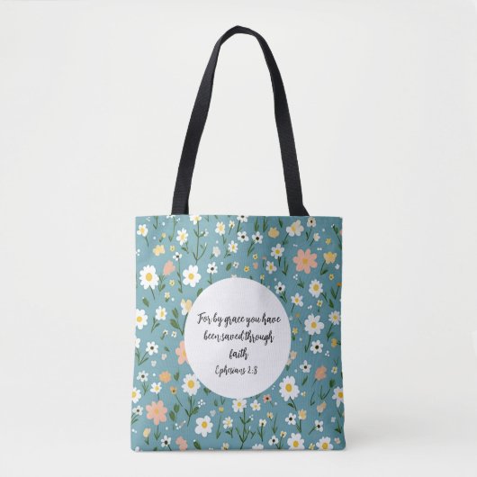 Ephesians 2:8 Christian Tote Bag トートバッグ (正面)