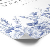 Ephesians 3:20 Chinoiserie Floral Bible Verse  ポスター (角)