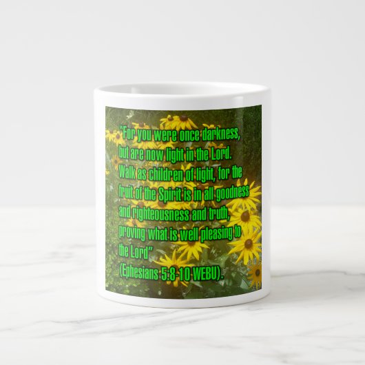 Ephesians 5:8-10 WEBU Mug ジャンボコーヒーマグカップ (正面)