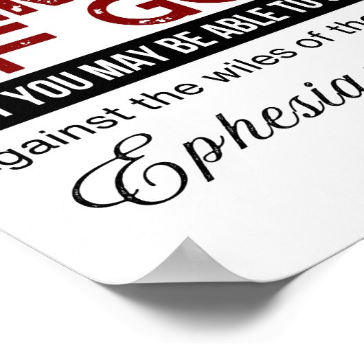 Ephesians 6:11 Put on the Whole Armor of God ポスター (角)