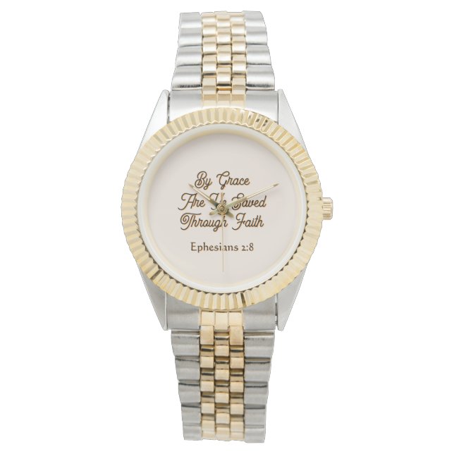 Ephesians By Grace are Ye Saved Scripture  腕時計 (正面)