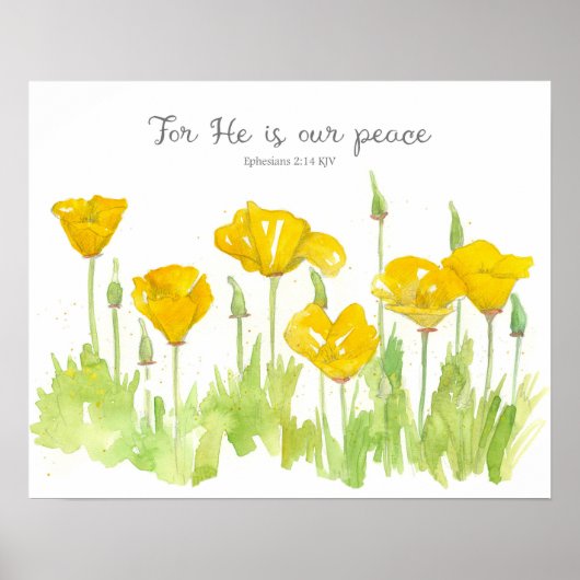 Ephesians Scripture California Poppy Flowers ポスター (正面)