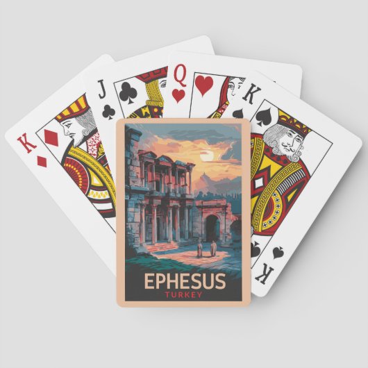 Ephesus Library of Celsus Travel Artヴィンテージ トランプ (裏面)