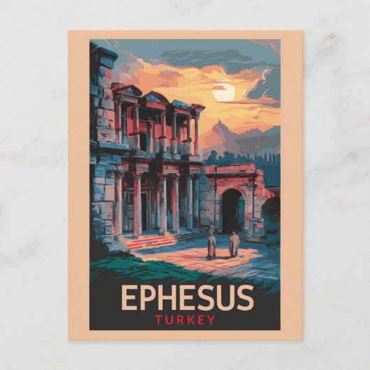 Ephesus Library of Celsus Travel Artヴィンテージ ポストカード (正面)