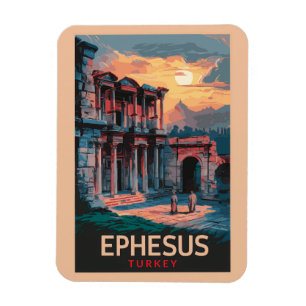 Ephesus Library of Celsus Travel Artヴィンテージ マグネット