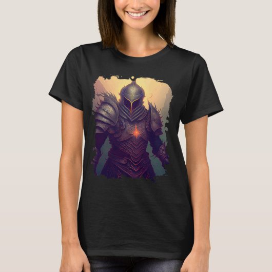 Epicファンタジー騎士を頭に戻す Tシャツ (正面)
