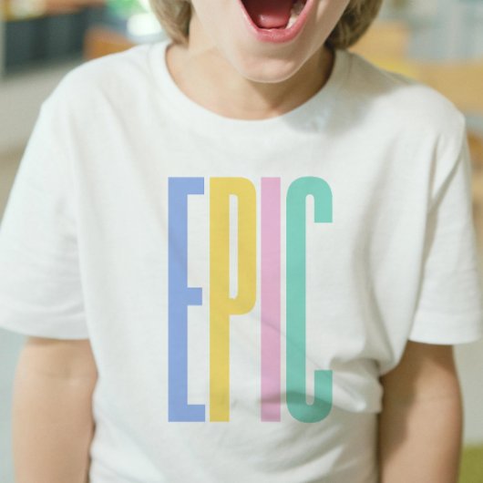 EPIC – カラー文字付きボーイズTシャツ | DP7Art Tシャツ
