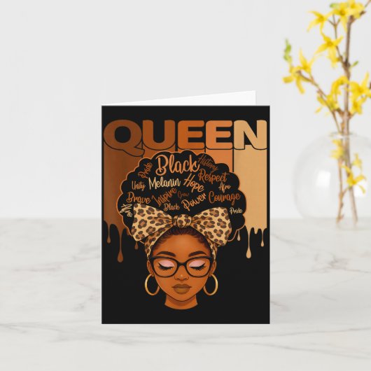 Epic American Melanin History Queen Black African カード (黄色い花)