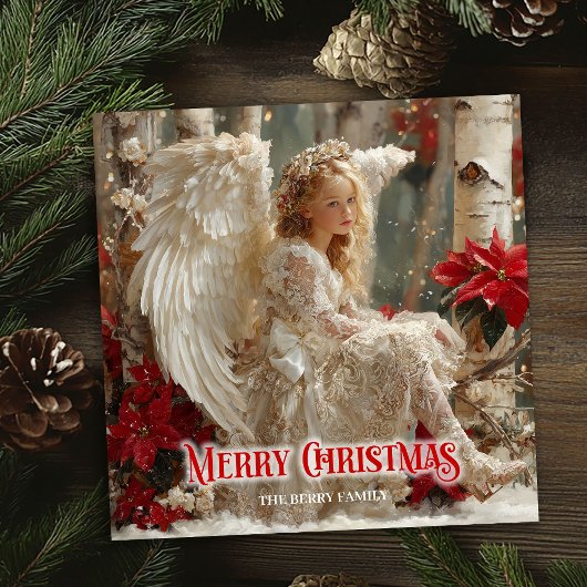 Epic angelic angel red gold festive inspiriting  シーズンカード