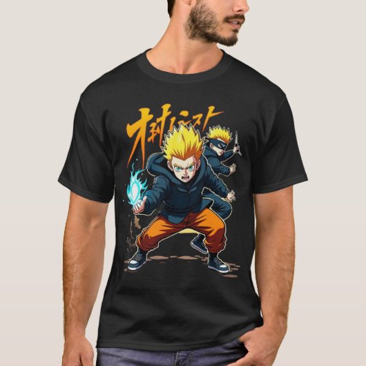 Epic Anime Warrior – アクション満載の超大国 Tシャツ (正面)