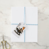 Epic Black Cat Cowboy Riding Dinosaur with Volcano ギフトタグ (より糸付き)