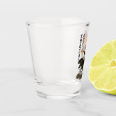 Epic Black Cat Cowboy Riding Dinosaur with Volcano ショットグラス (左)