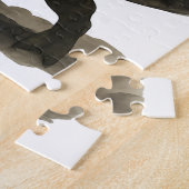 Epic Black Cat Cowboy Riding Dinosaur with Volcano ジグソーパズル (側面)