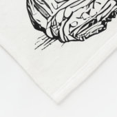 Epic Black Samurai Warrior Ink Drawing Blanket フリースブランケット (角)