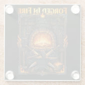 Epic Blacksmith Forge Anvil & Swords Fantasy Art ガラスコースター (裏面)