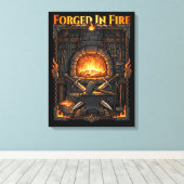 Epic Blacksmith Forge Anvil & Swords Fantasy Art キャンバスプリント (インサイチュ (ウッドフロア))