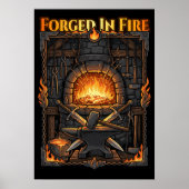 Epic Blacksmith Forge Anvil & Swords Fantasy Art ポスター (正面)