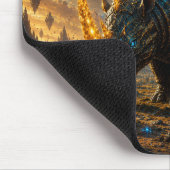 Epic Blue & Gold Armored Space Rhino Mouse Pad マウスパッド (コーナー)