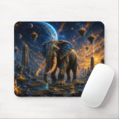 Epic Blue & Gold Celestial Elephant Mouse Pad マウスパッド (マウス)