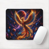 Epic Blue & Gold Celestial Phoenix Mouse Pad マウスパッド (マウス)