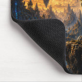 Epic Blue & Gold Celestial Tiger Mouse Pad マウスパッド (コーナー)