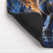 Epic Blue & Gold Celestial Wolf Mouse Pad マウスパッド (コーナー)