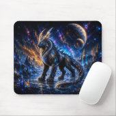 Epic Blue & Gold Celestial Wolf Mouse Pad マウスパッド (マウス)