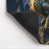 Epic Blue & Gold Fantasy Dragon Mouse Pad マウスパッド (コーナー)