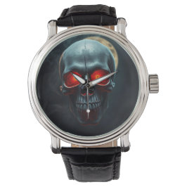 Epic Burning-Eye Skull Watch for Spooky Nights 腕時計