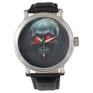 Epic Burning-Eye Skull Watch for Spooky Nights 腕時計