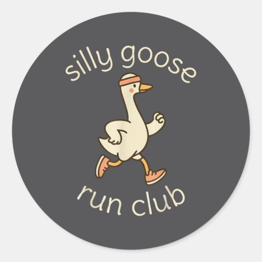 Epic Club Sport Silly Marathon Gymer Running Goose ラウンドシール (正面)