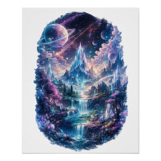 Epic Cosmic Fantasy World Art ポスター (正面)