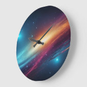 Epic Cosmic Galaxy Neon Abstract Bright Supernova ラージ壁時計 (傾斜)