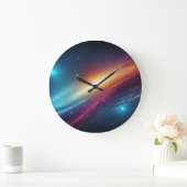 Epic Cosmic Galaxy Neon Abstract Bright Supernova ラージ壁時計 (ホーム)