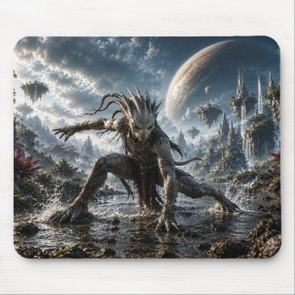 Epic Cosmic Guardian in a Fantasy World マウスパッド