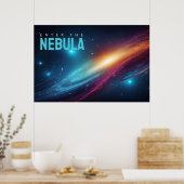 Epic Cosmic Supernova Neon Abstract Space Art Post ポスター (キッチン)