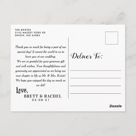 Epic Day Thank You ポストカード (裏面)