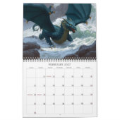 Epic Dragon Art Fantasy Calendar カレンダー (2月 2027)
